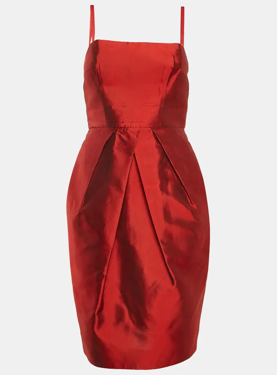 Dolce & Gabbana Red Silk Gabardine Sleeveless Mini Dress S