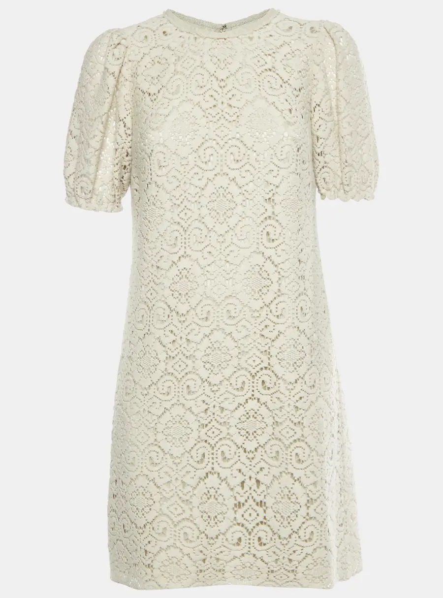 Dolce & Gabbana Grey Lace Shift Dress M