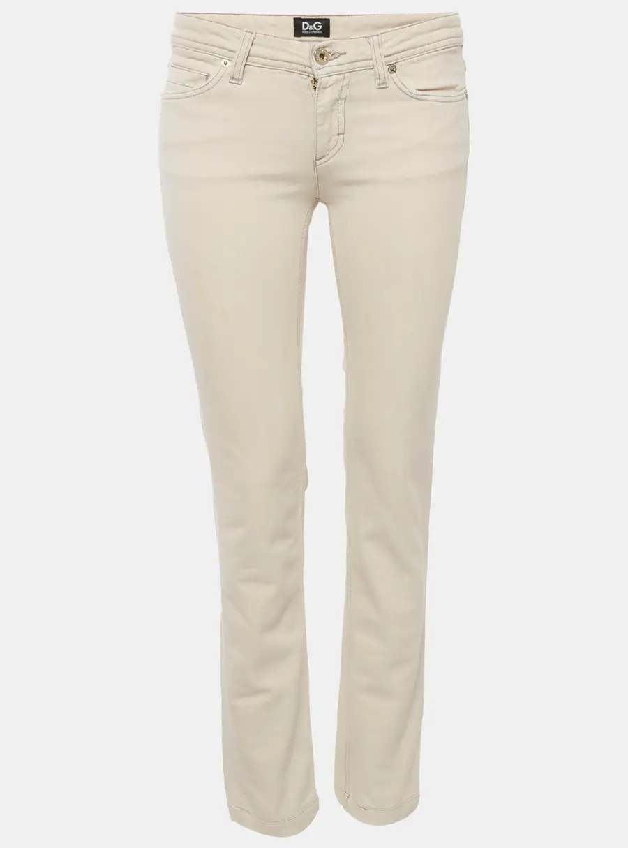 Dolce & Gabbana Beige Denim Tight Fit Jeans S/Waist 26"