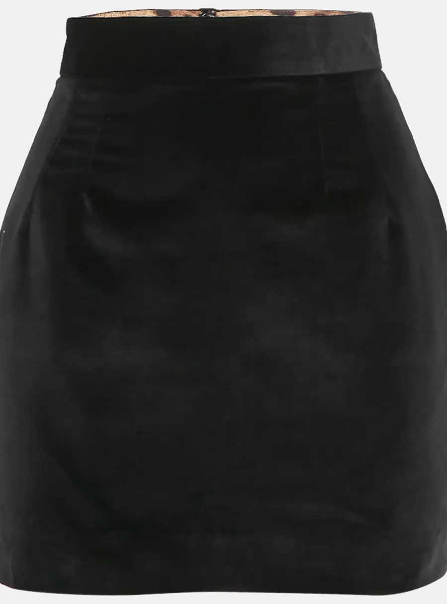 Dolce & Gabbana Black Velvet Mini Skirt S