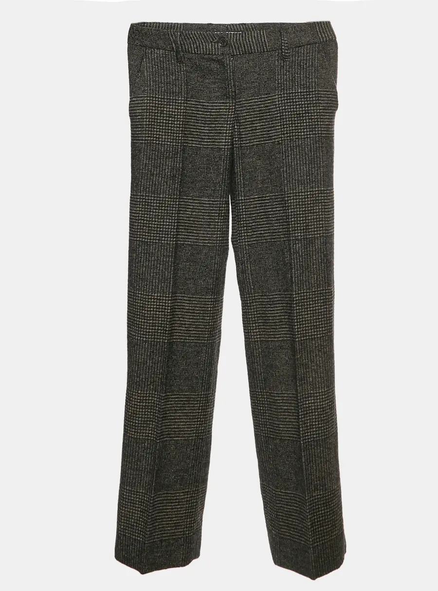Dolce & Gabbana Houndstooth Wool Blend Regular Fit Trousers S