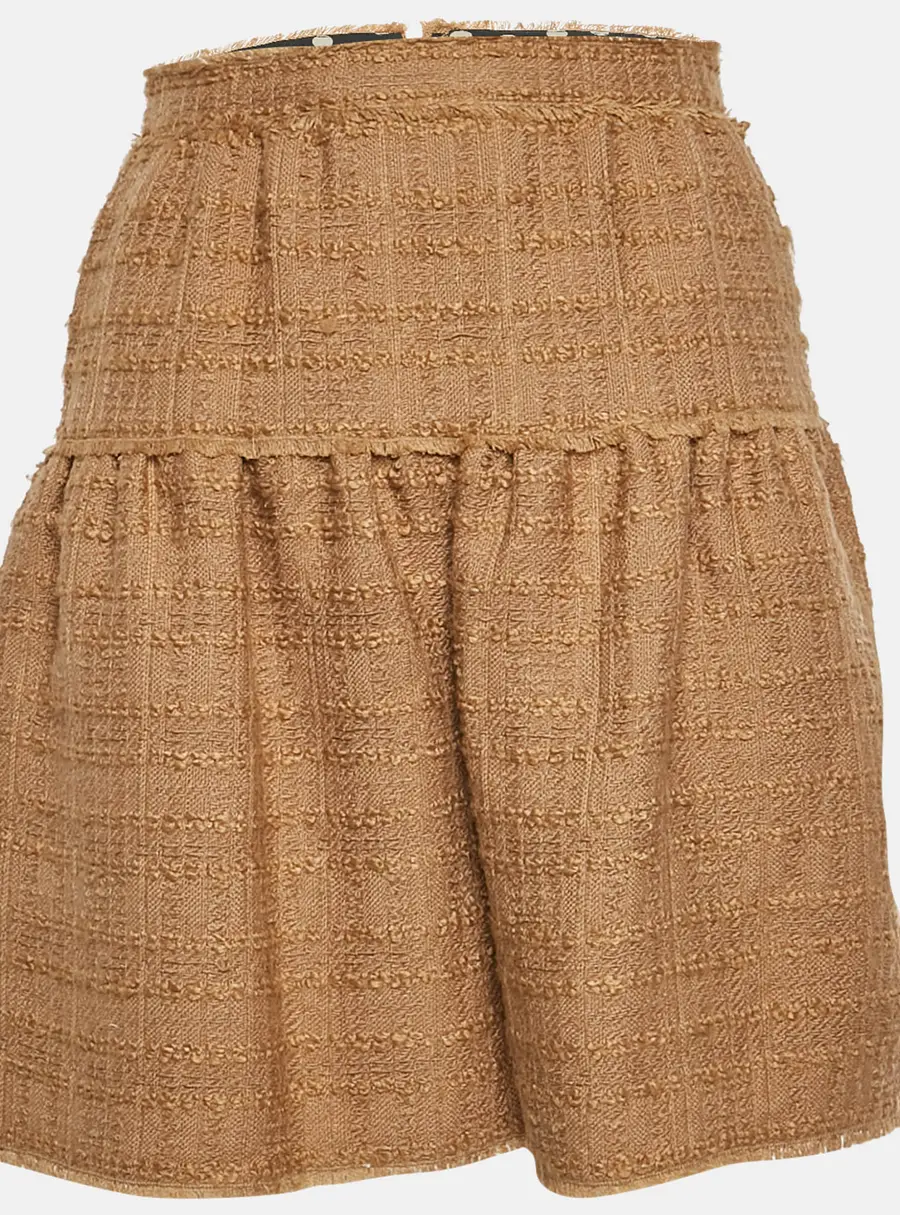 Dolce & Gabbana Brown Tweed Zip Up Mini Skirt S
