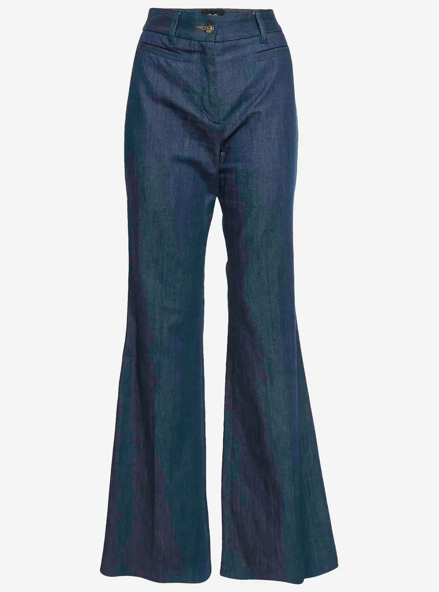 Dolce & Gabbana Blue Denim Wide Leg Jeans M/Waist 28"
