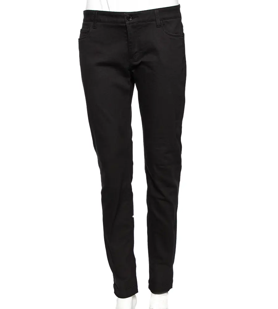 Dolce & Gabbana Black Stretch Cotton Slim Fit Pants L