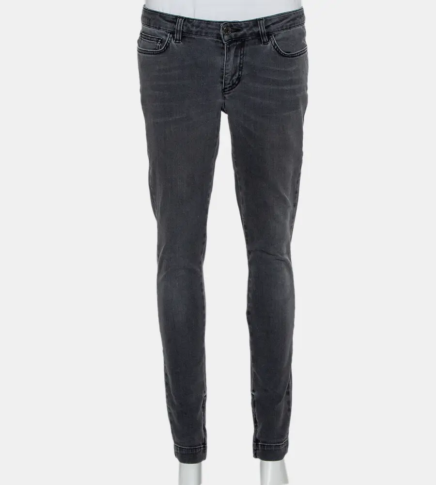Dolce & Gabbana Grey Light Washed Slim Fit Jeans M