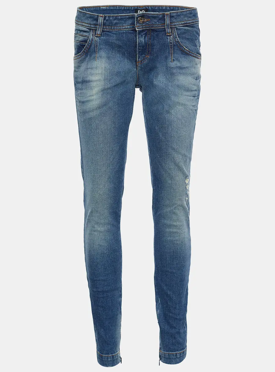 D&G Indigo Distressed Denim Pretty Skinny Jeans M