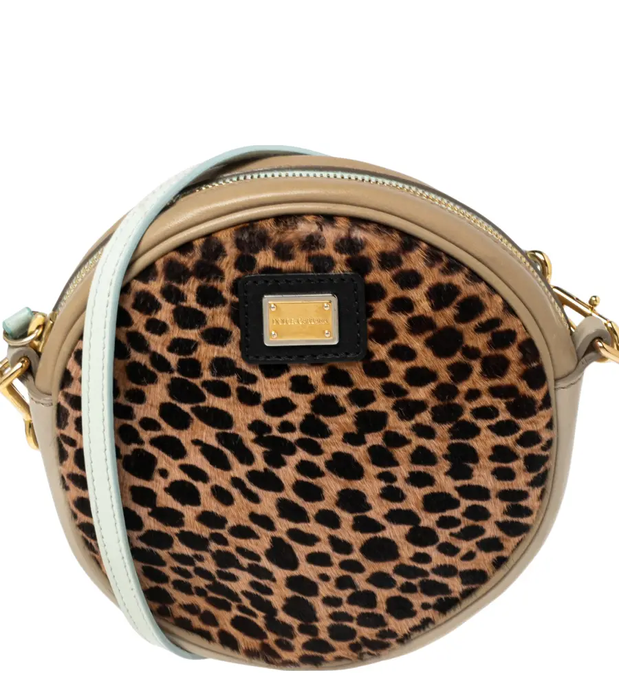 Dolce & Gabbana Multicolor/Leopard Print Calf Hair And Leather Shoulder Bag