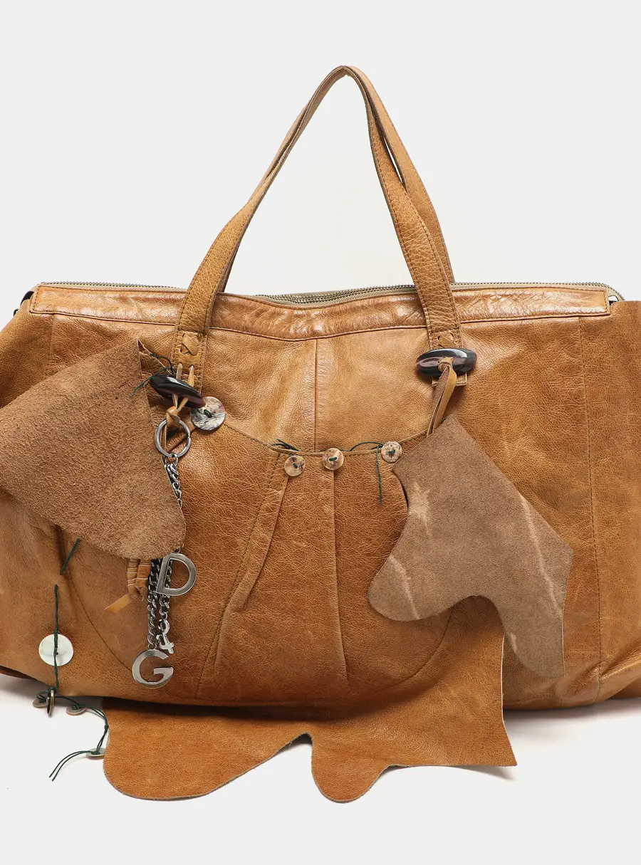 Dolce & Gabbana Brown Leather Embellished Tote