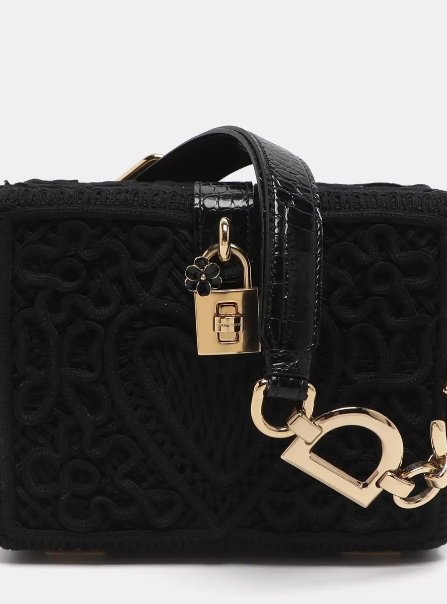 Dolce & Gabbana Black Lace Dolce Box Clutch