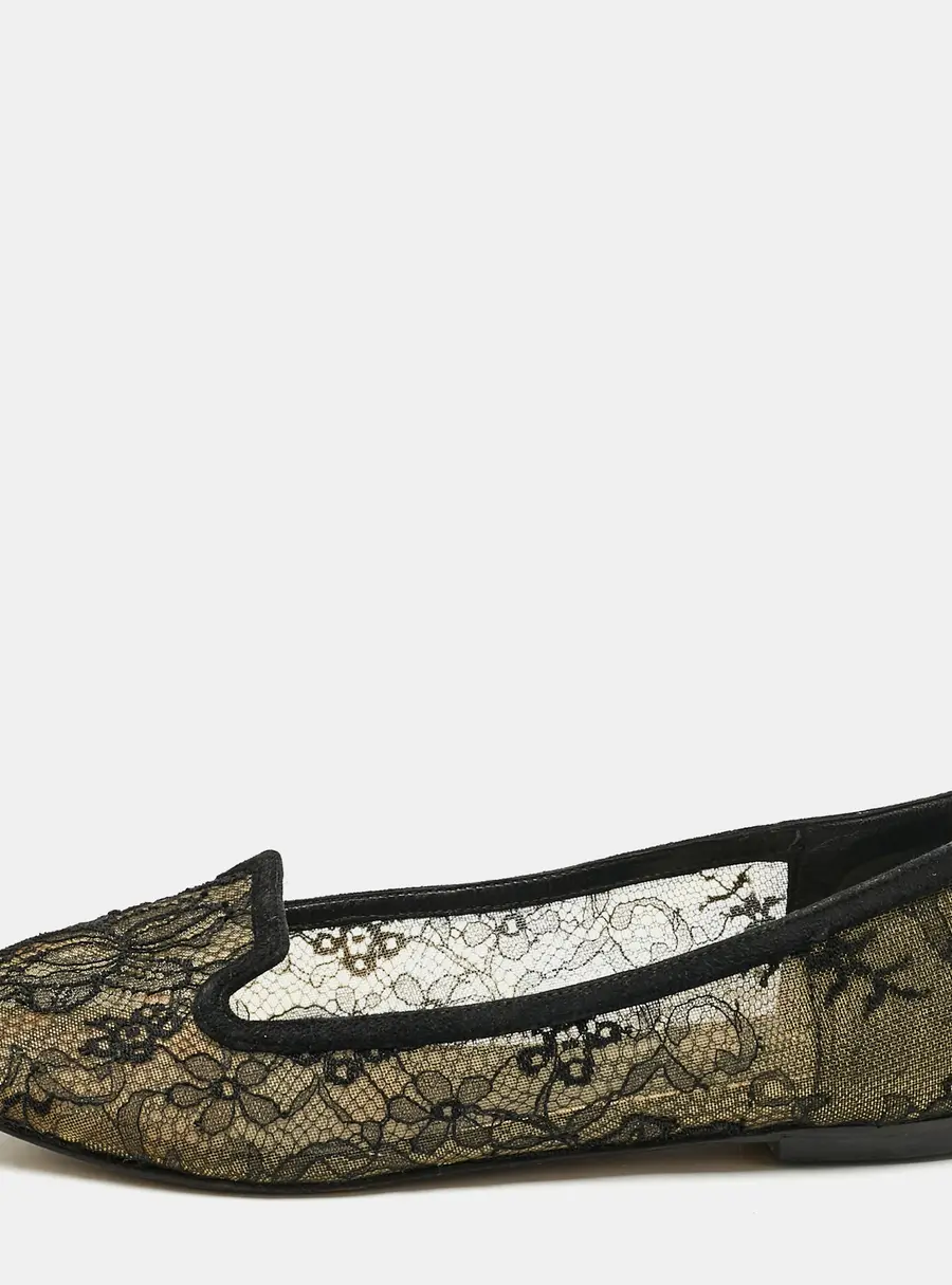 Dolce & Gabbana Black Lace Smoking Slippers Size 37.5