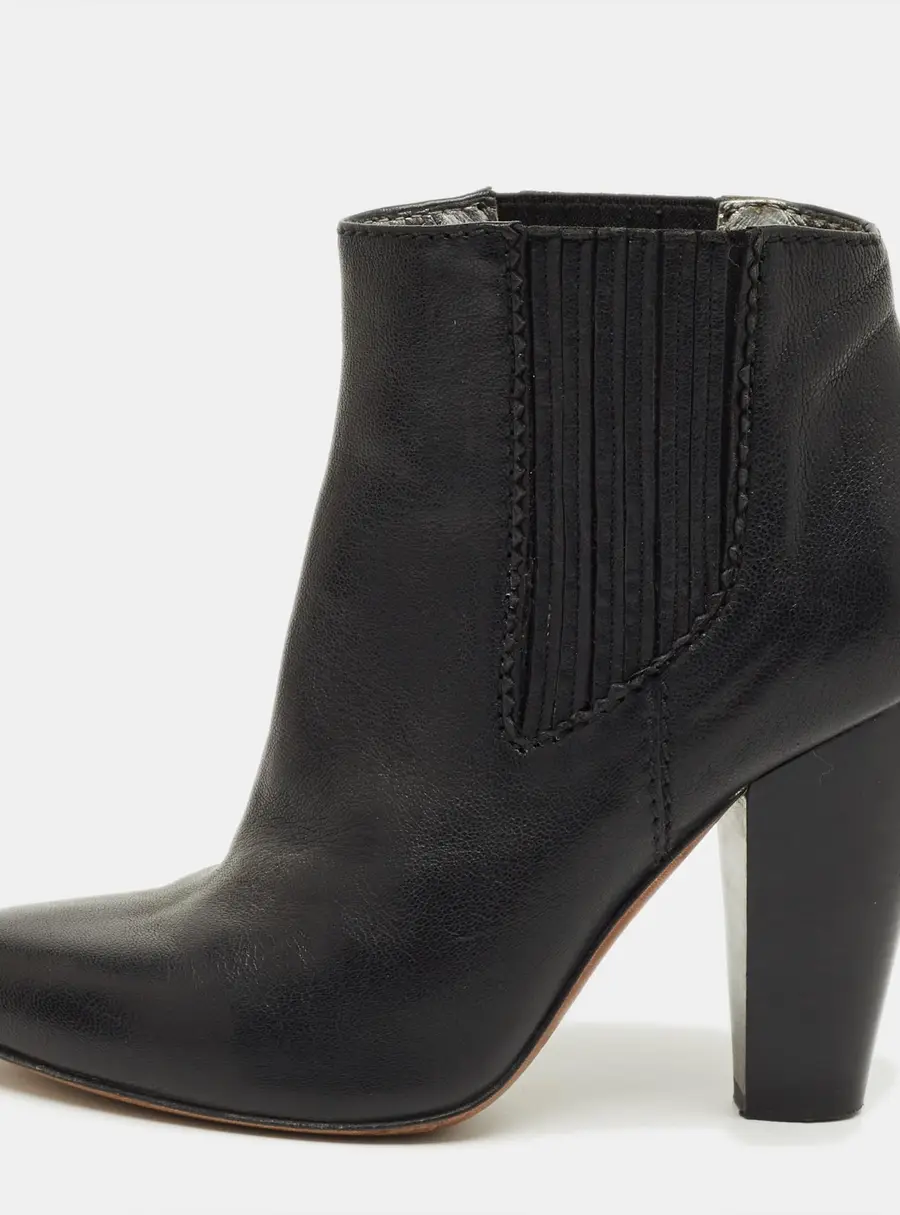 Dolce & Gabbana Size 37 Black Leather Ankle Length Boots