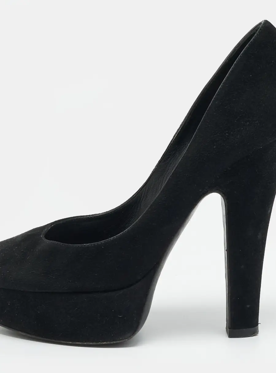 Dolce & Gabbana Size 37 Black Suede Platform Pumps