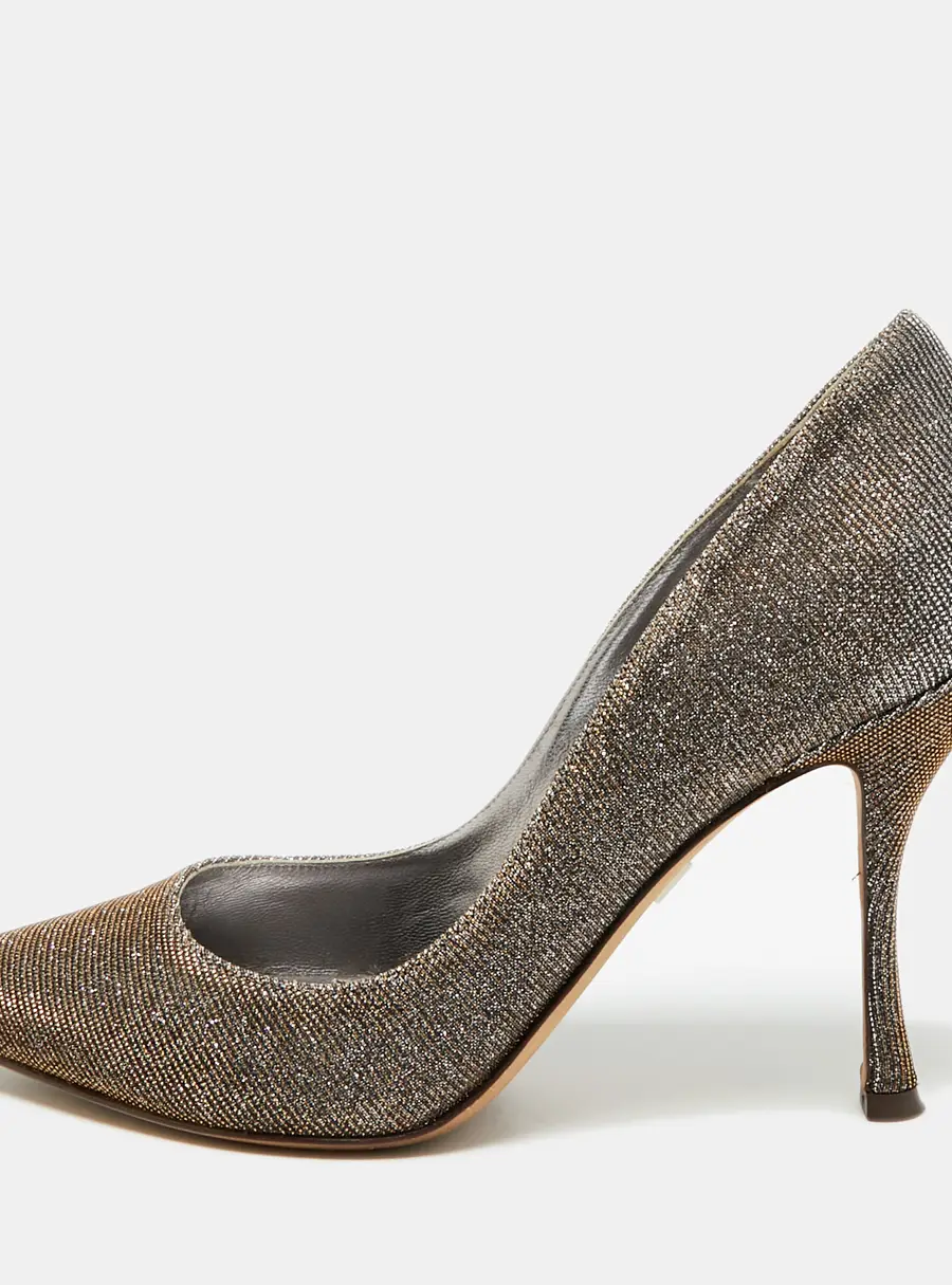 Dolce & Gabbana Lori Size 36 Two Tone Glitter Pointed Toe Pumps
