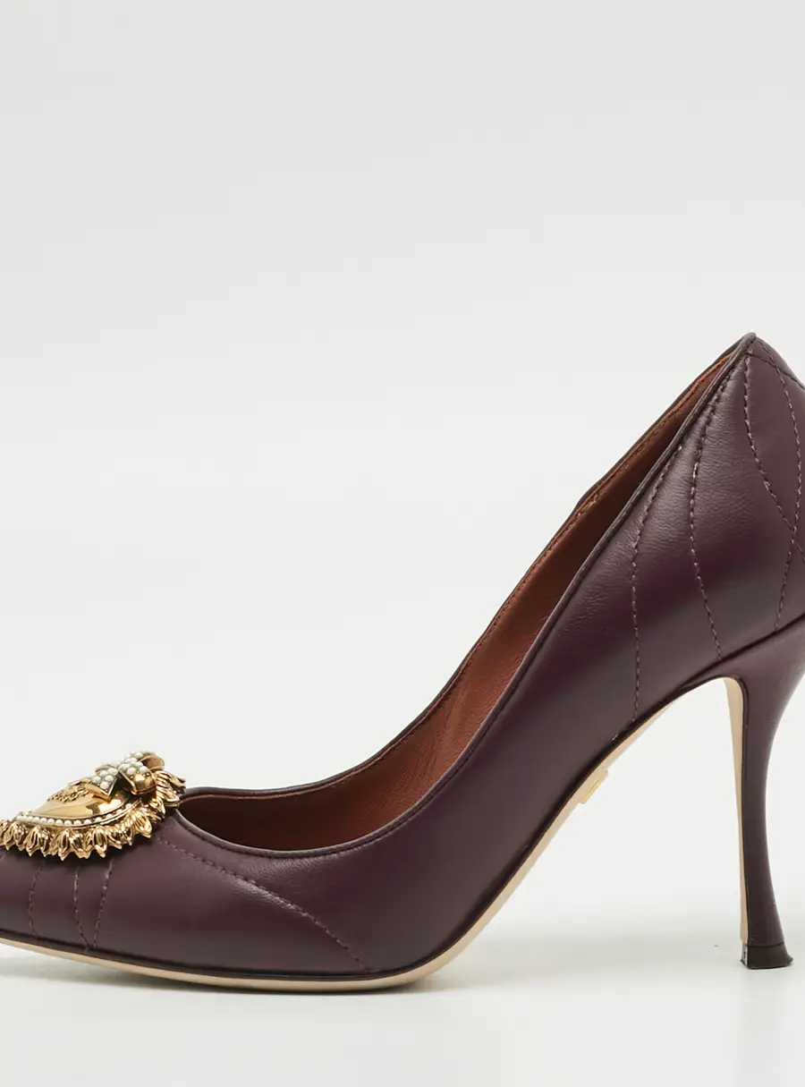 Dolce & Gabbana Devotion Size 36 Purple Quilted Leather Pumps