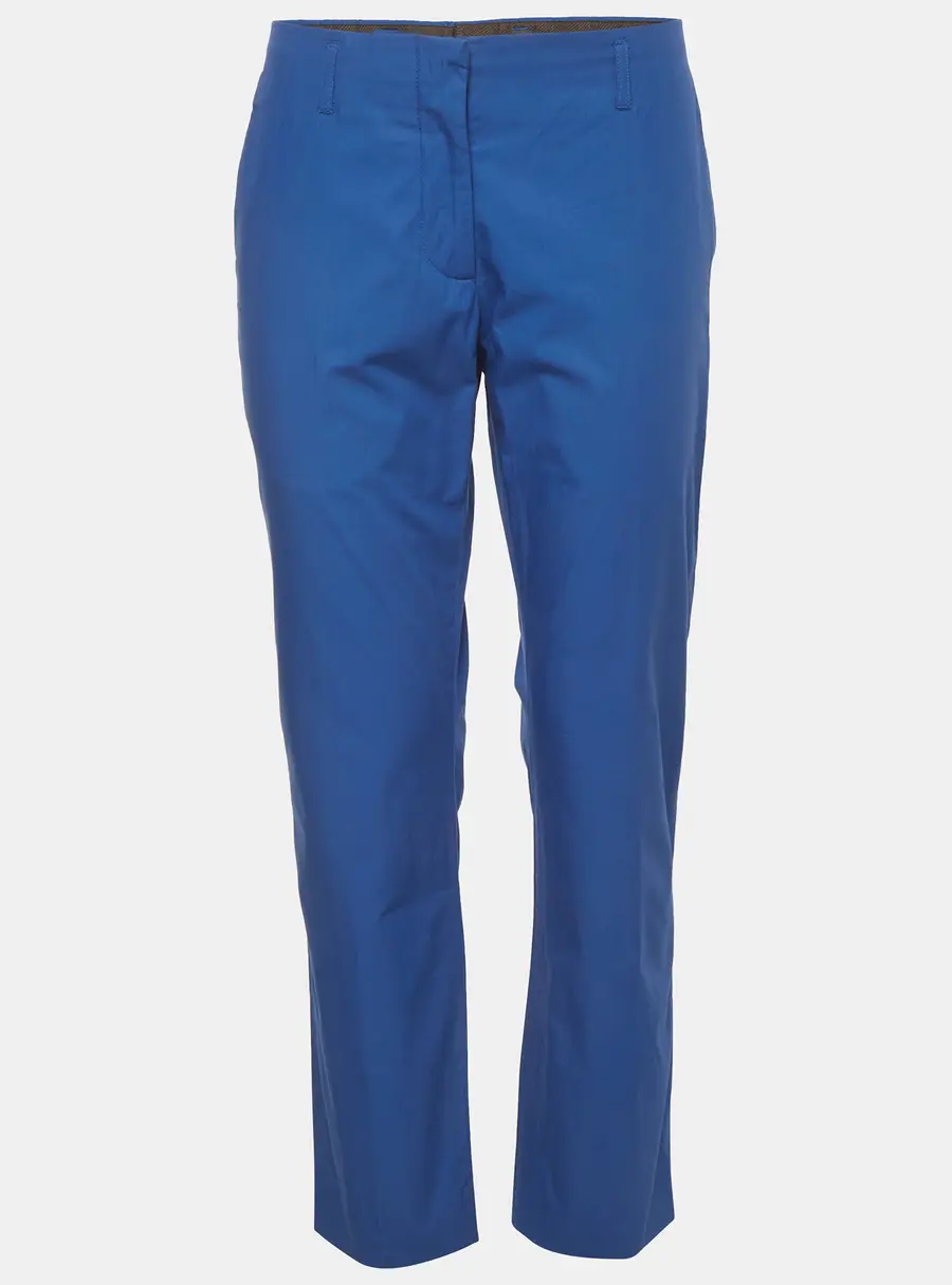 Dries Van Noten Blue Cotton Straight Fit Trousers S