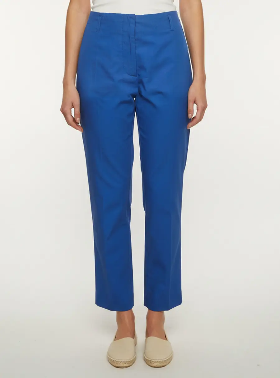 Dries Van Noten Blue Cotton Straight Fit Paola Pants M