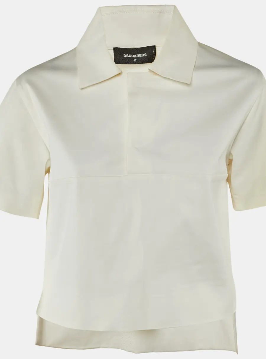 Dsquared2 White Cotton High Low Top M