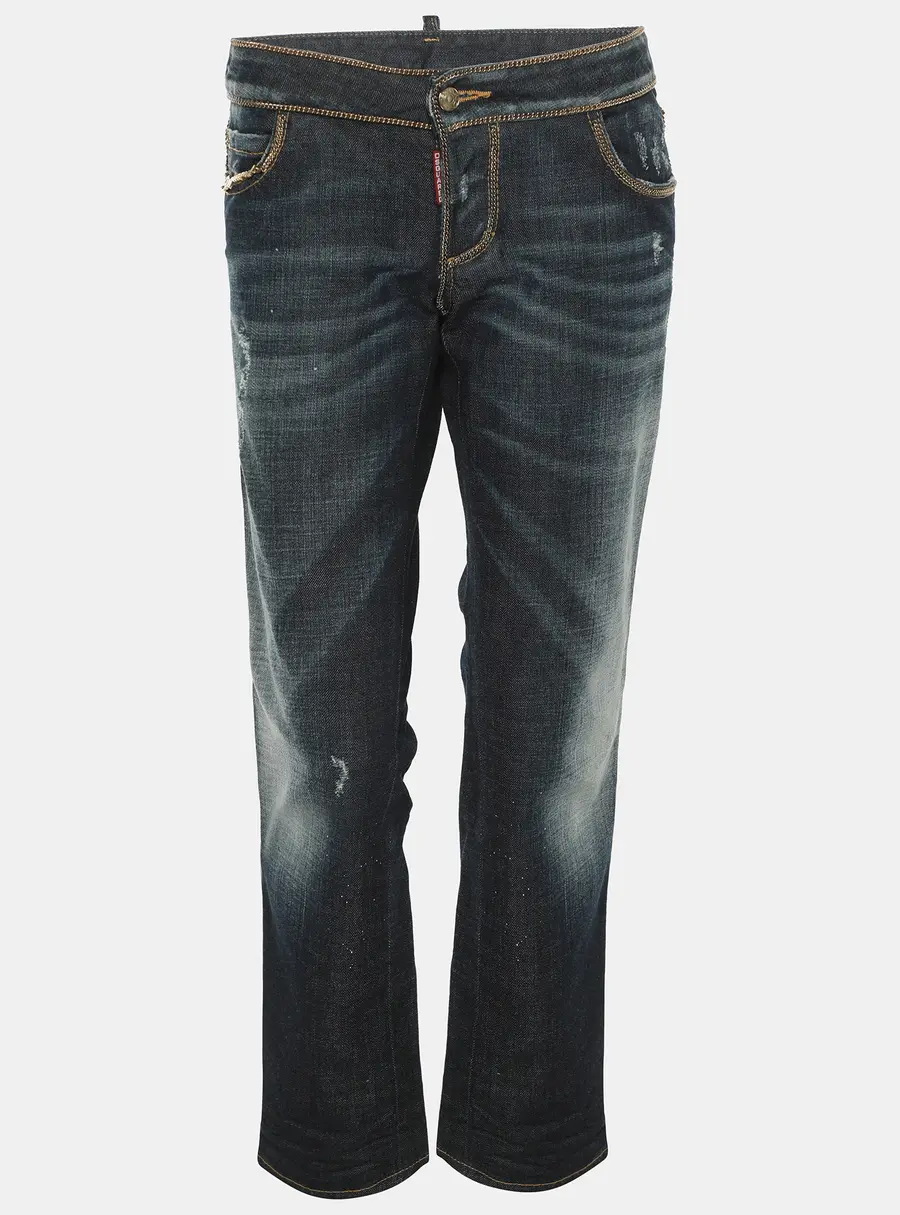 Dsquared2 Blue Washed Denim Chain Link Jeans M