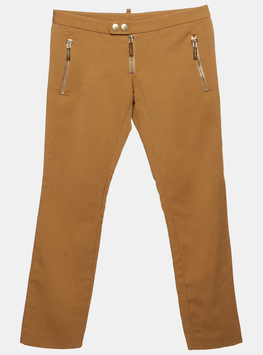 Dsquared2 Brown Cotton Straight Fit Pants S