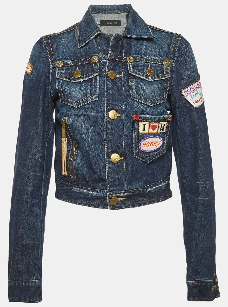 Dsquared2 Blue Embroidered Denim Jacket M