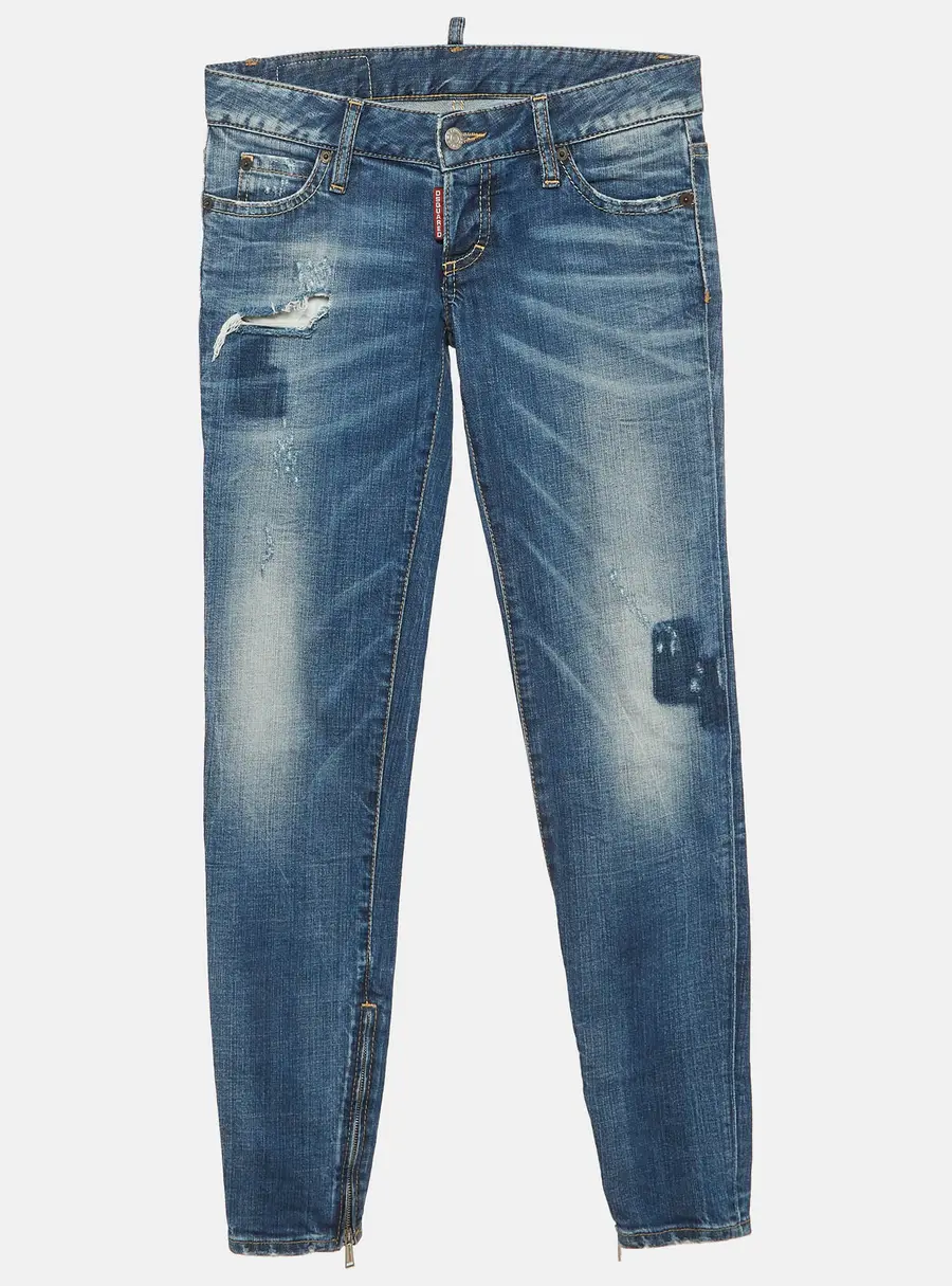 Dsquared2 Blue Distressed Denim Slim Fit Jeans S/Waist 29"