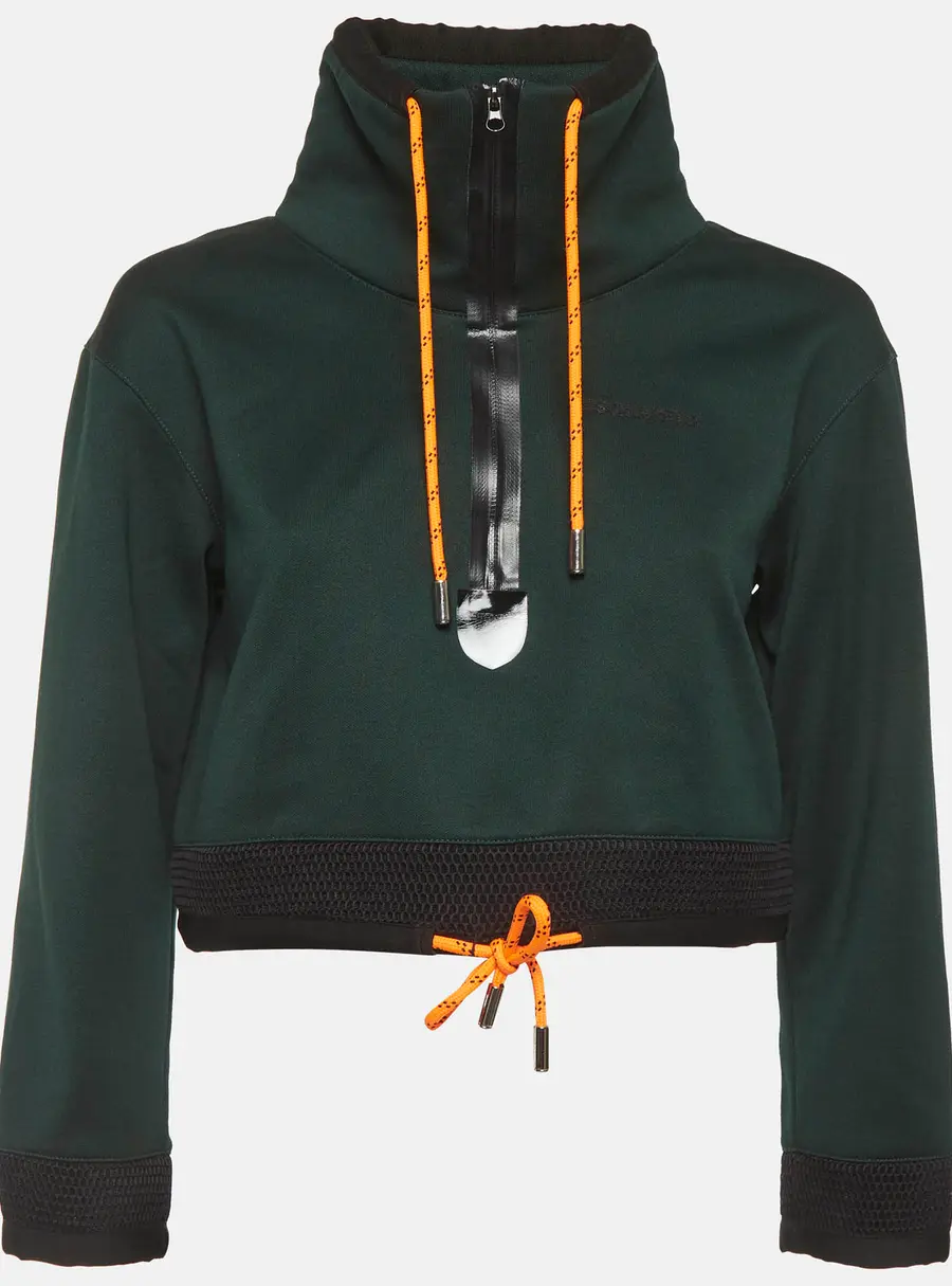 Dsquared2 Green Jersey Crop Active Sweatshirt S