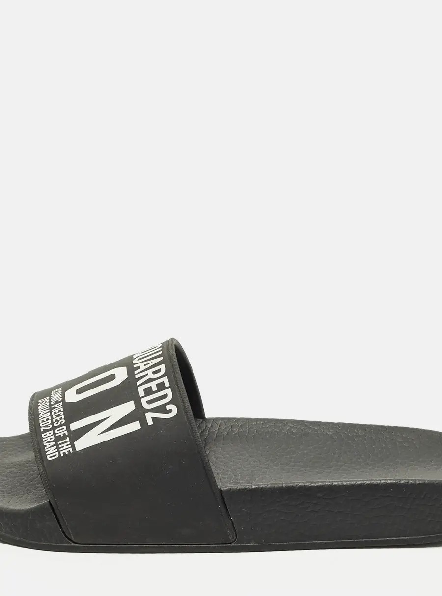 Dsquared2 Icon Size 36 Black Rubber Pool Slide