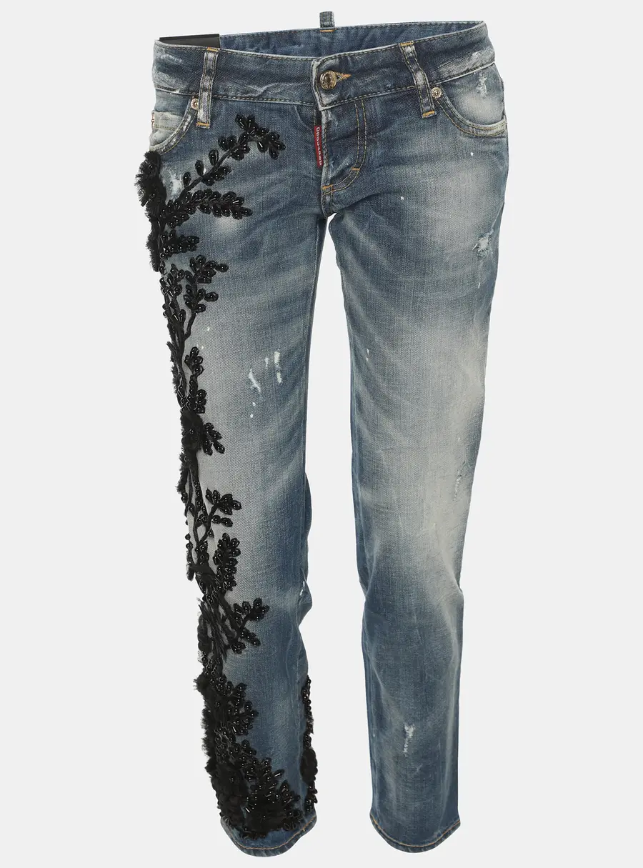 Dsquared2 Blue Denim Embellished Jeans S