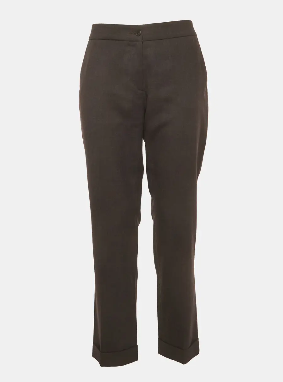 Etro Black Wool Straight Fit Trousers M