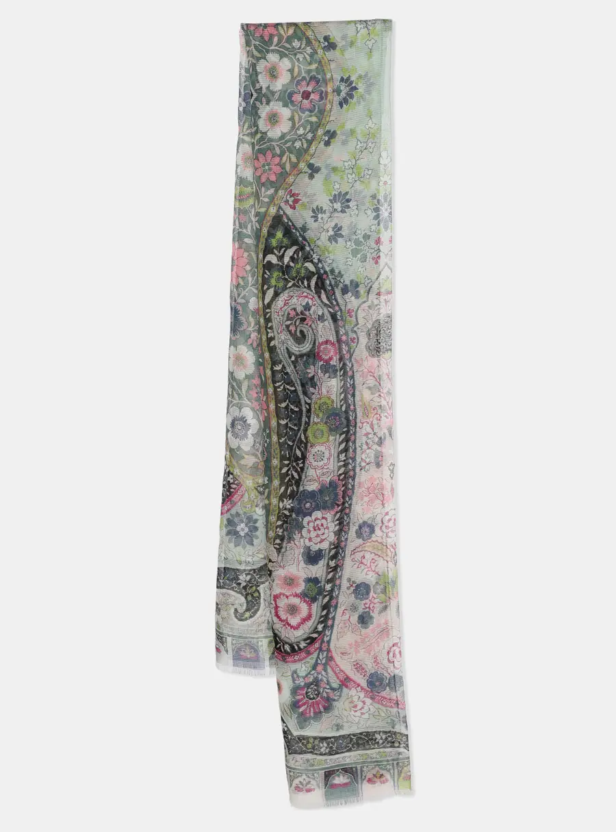 Etro Multicolor Printed Silk Scarf