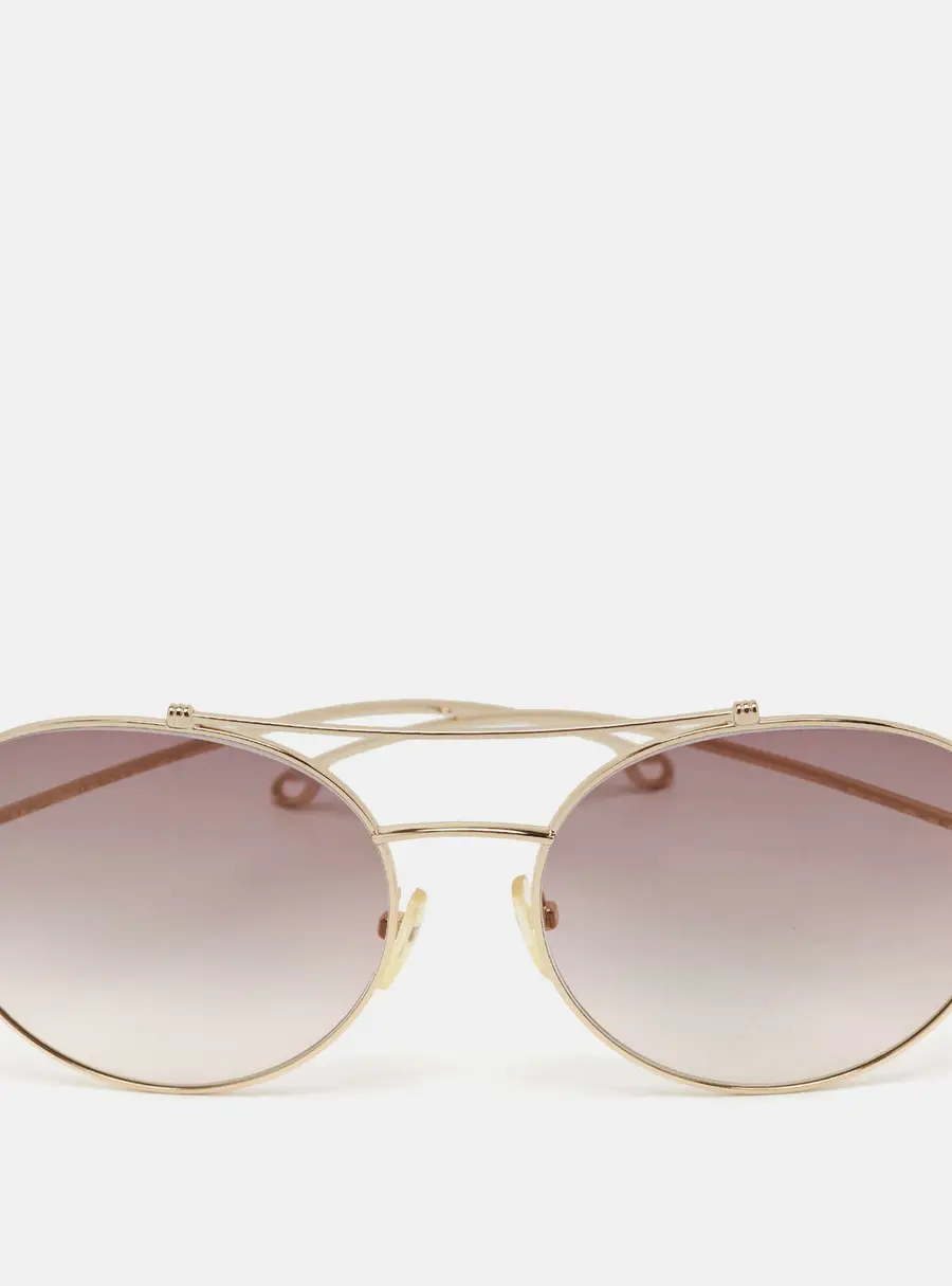 Etro Grey/Gold Gradient ET118S Round Sunglasses