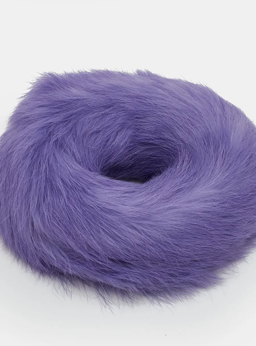 Etro Purple Fur Scrunchie Hair Tie