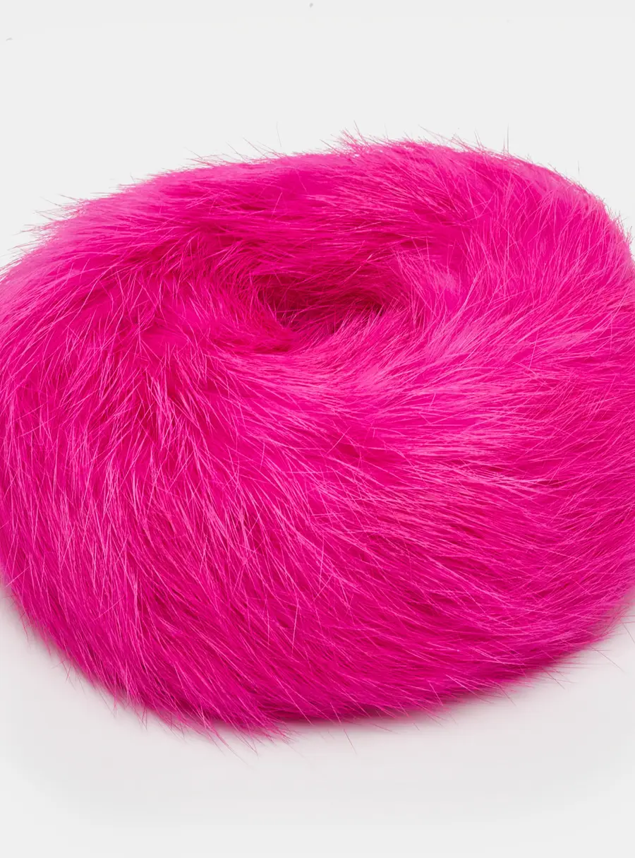 Etro Pink Fur Scrunchie Hair Tie