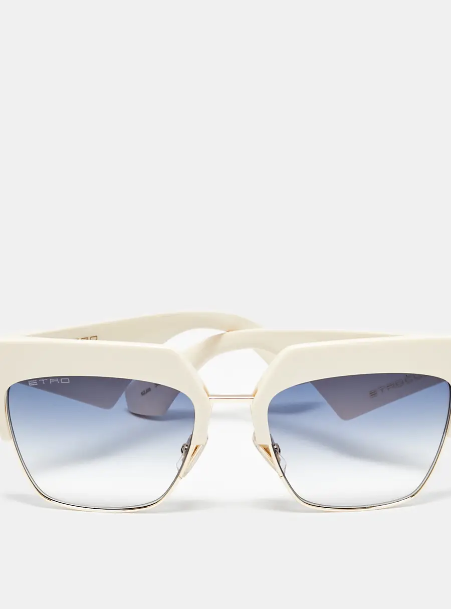 Etro Off White/Blue Gradient SZJ08 Square Sunglasses