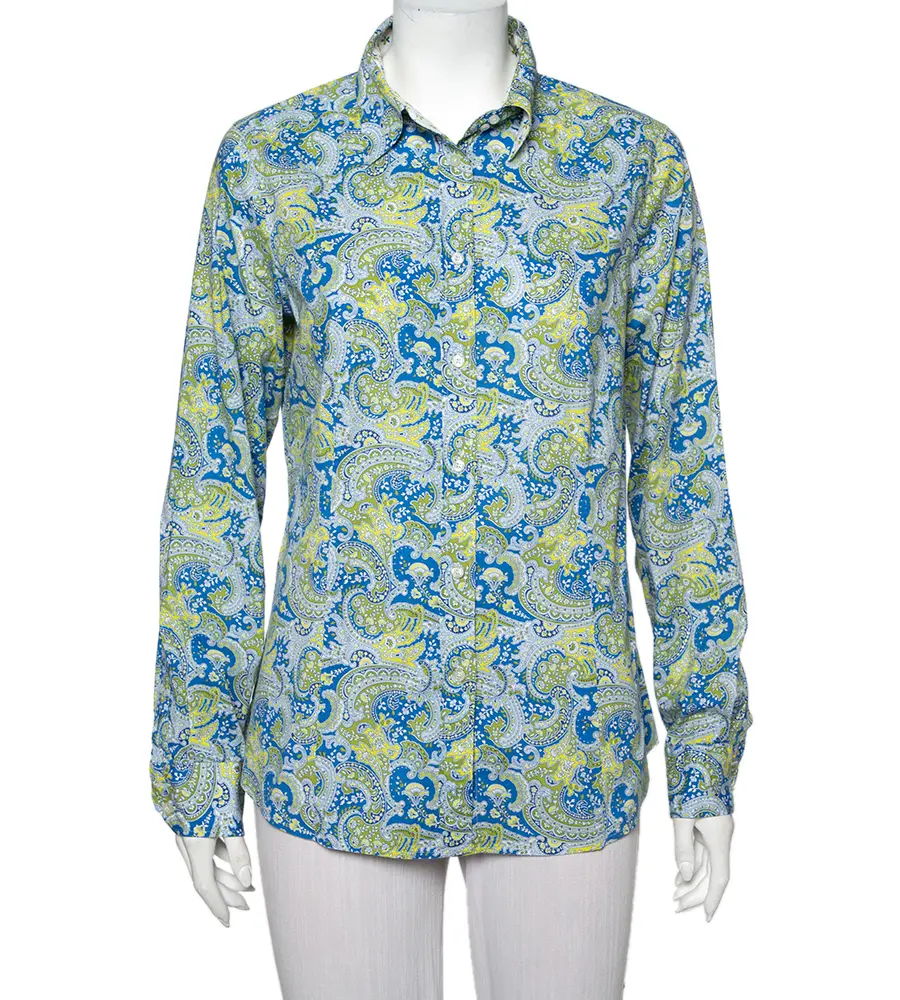 Etro Multicolor Paisley Printed Cotton Button Front Shirt L