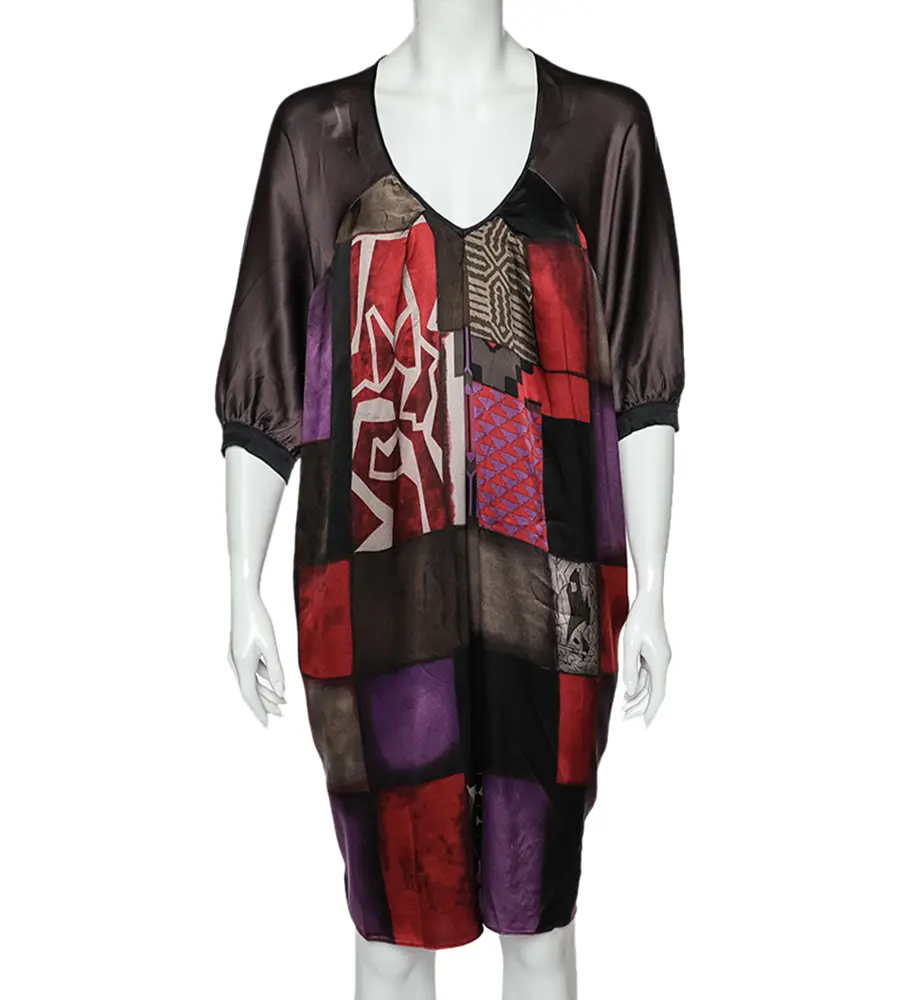 Etro Multicolor Printed Silk Oversized Shift Dress S