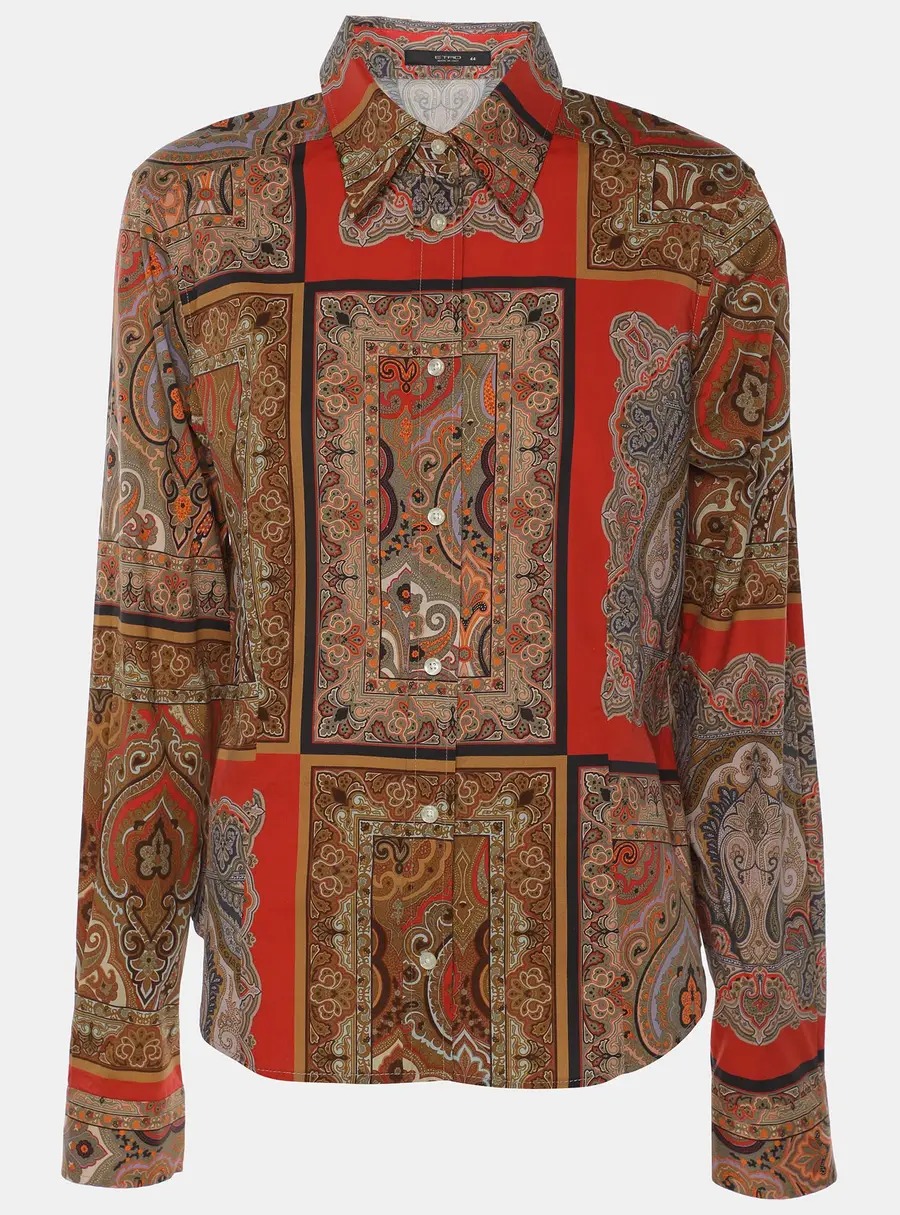 Etro Multicolor Printed Cotton Button Front Shirt M