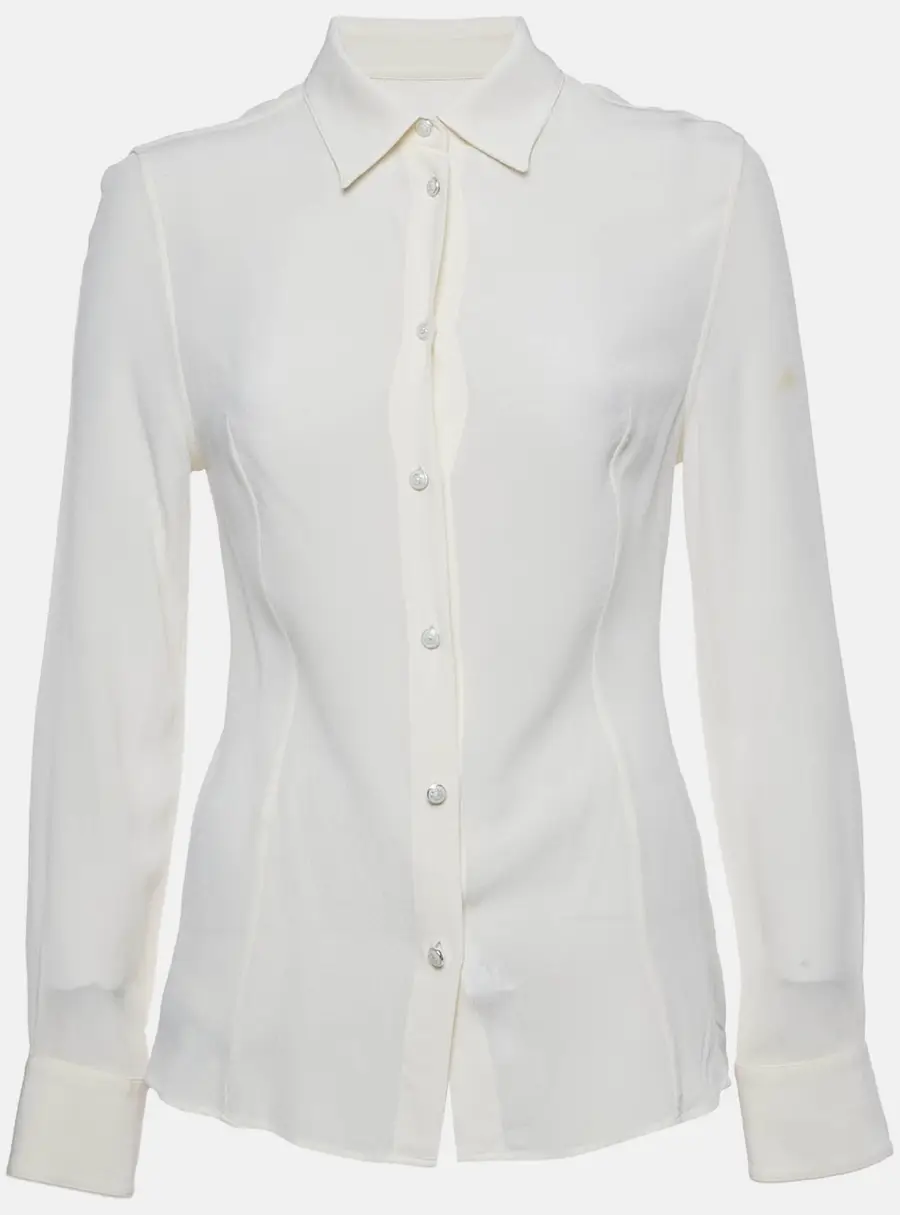 Etro Cream Silk Full Sleeves Shirt M