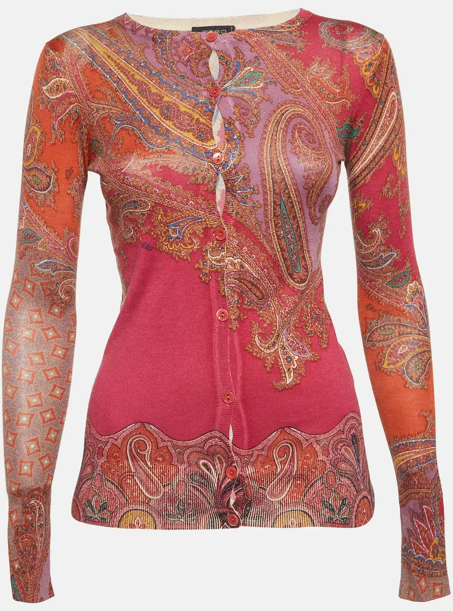 Etro Multicolour Paisley Print Knitted Sweaters S