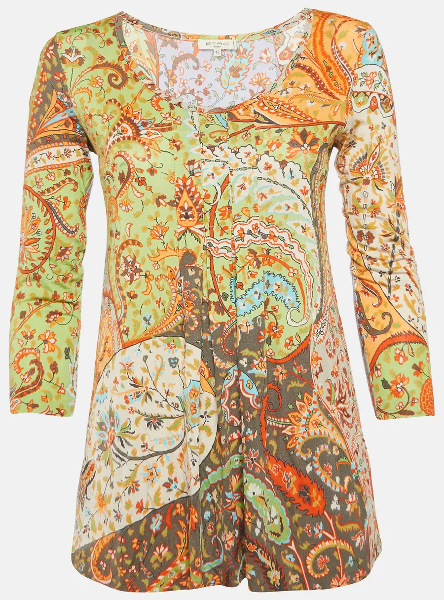 Etro Multicolour Printed Jersey Long Sleeve Top M