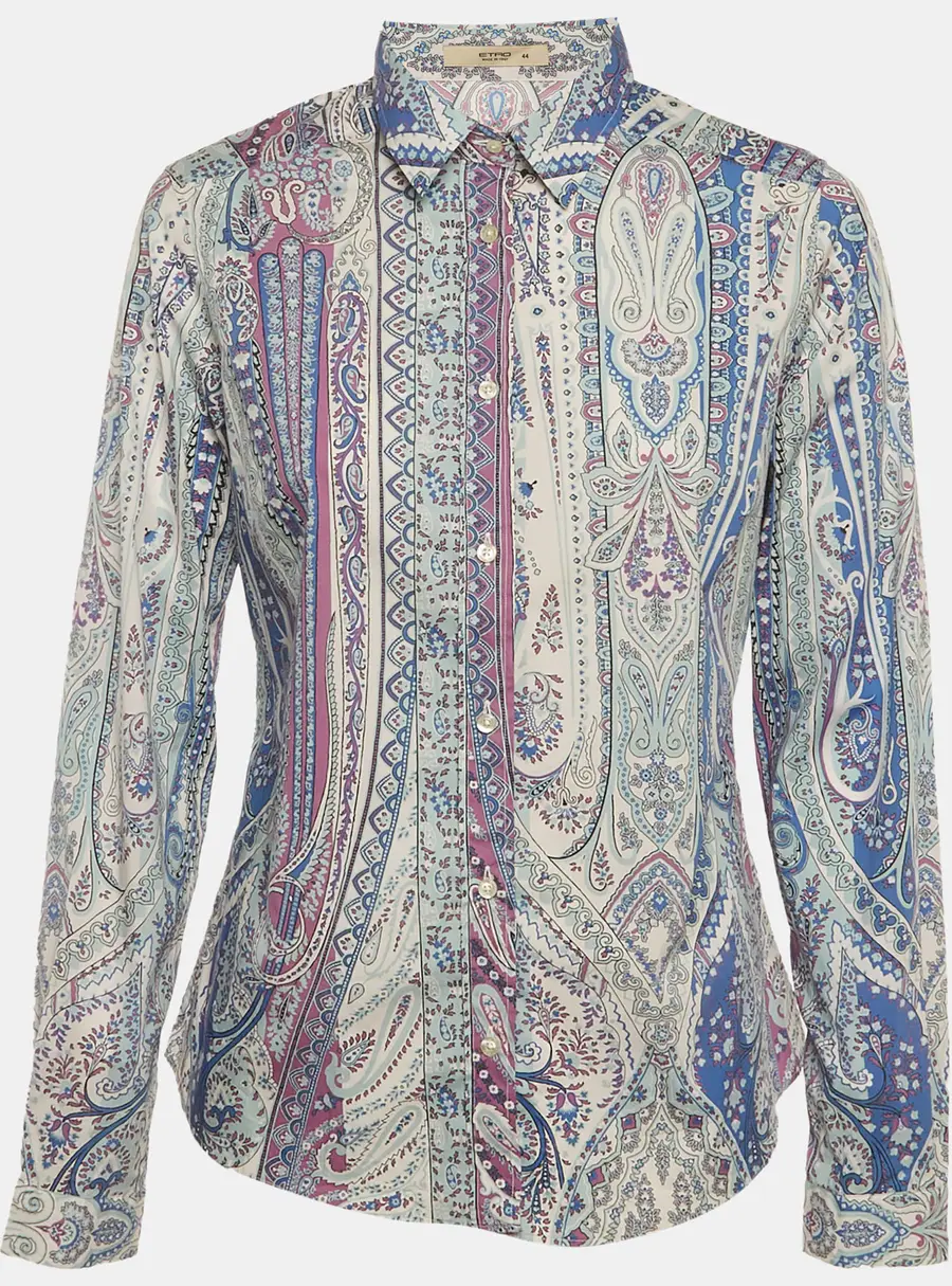 Etro Multicolour Paisley Print Cotton Long Sleeve Shirt M