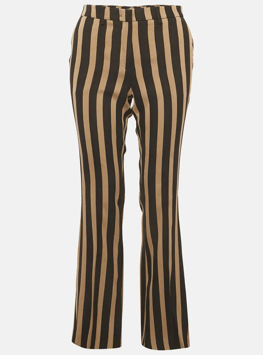 Etro Beige & Black Striped Knit Pants M