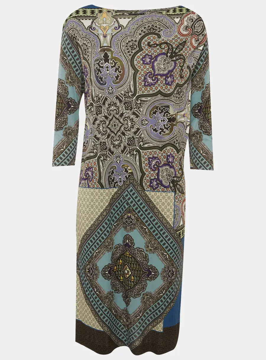 Etro Multicolor Paisley Print Jersey Knit Short Dress L