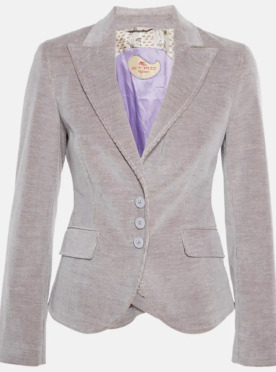 Etro Lilac Corduroy Regular Fit Blazer M