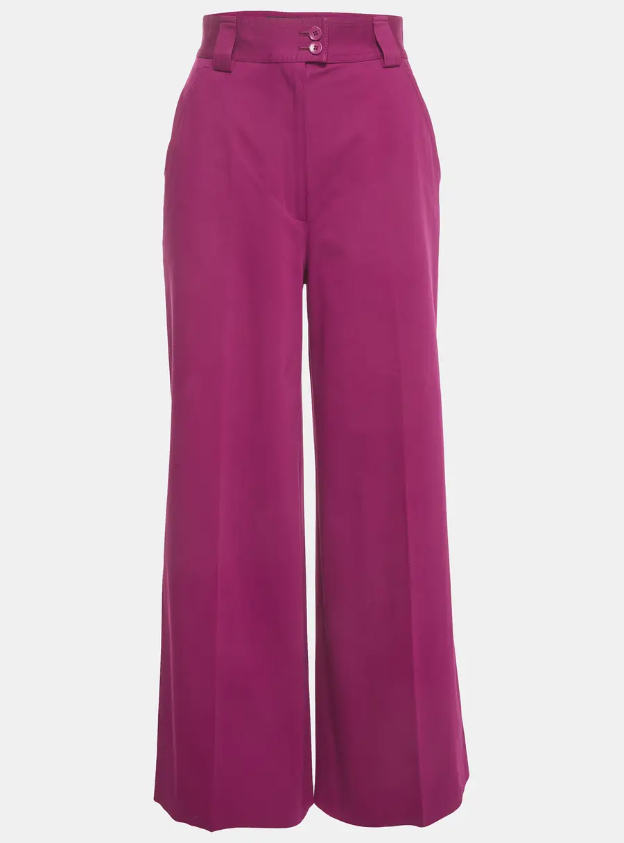 Etro Purple Stretch Cotton Wide Leg Trouser S