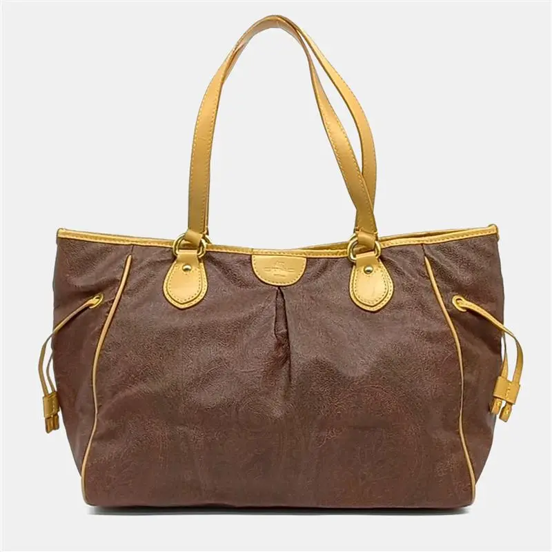 Etro Brown Leather Paisley Shoulder Bag