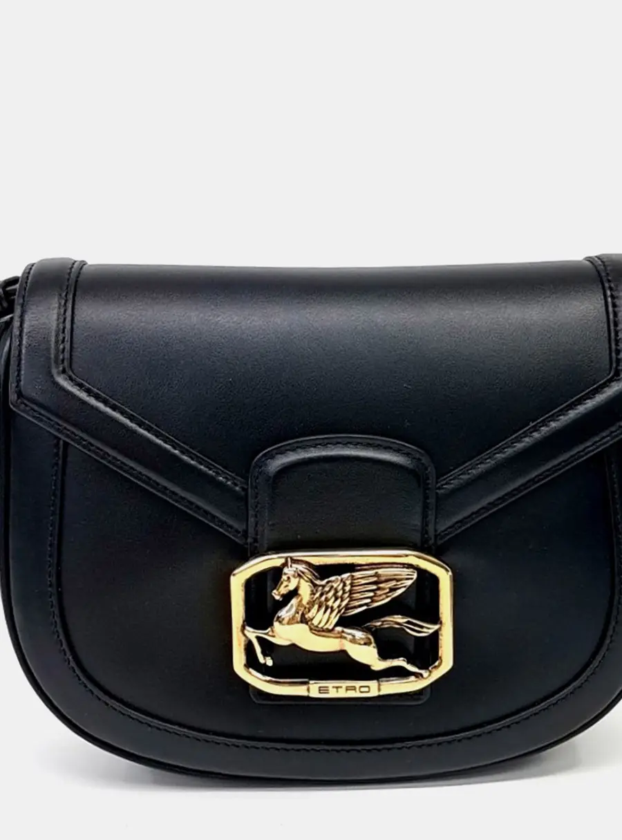 Etro Black Leather Crossbody Bag