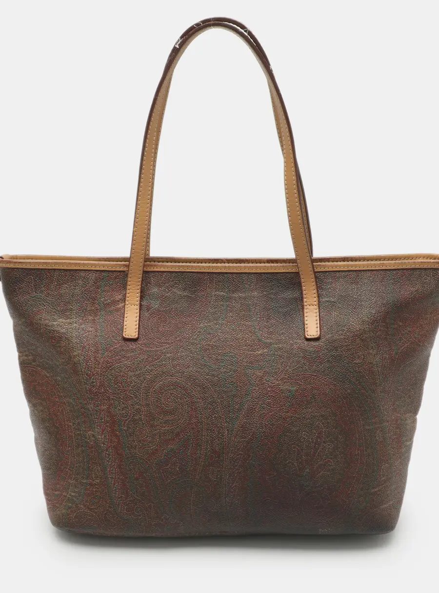 Etro Multicolor Paisley Print Coated Canvas Tote