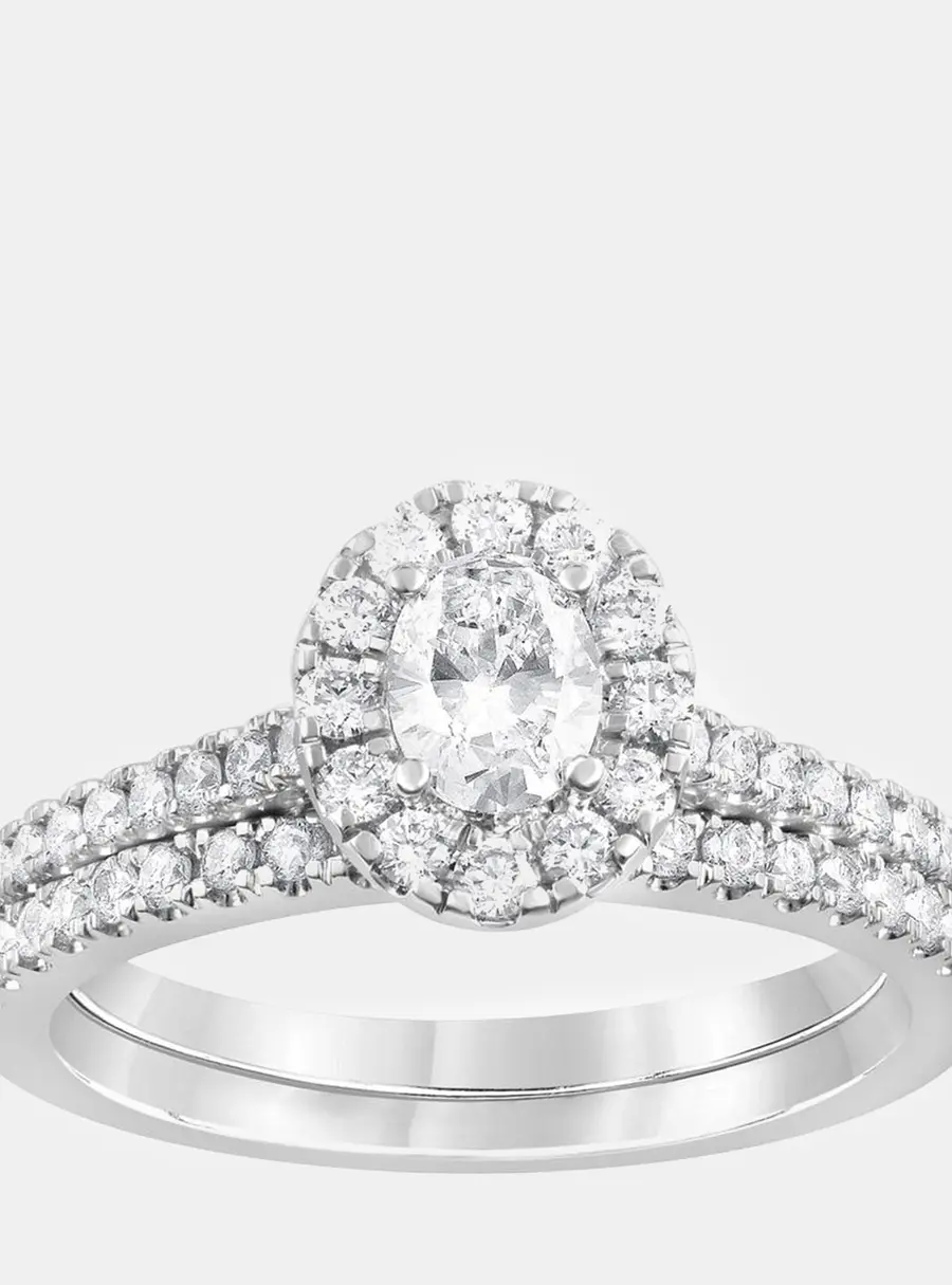14K White Gold  Lab Grown Diamond Bridal Set (1 cts)