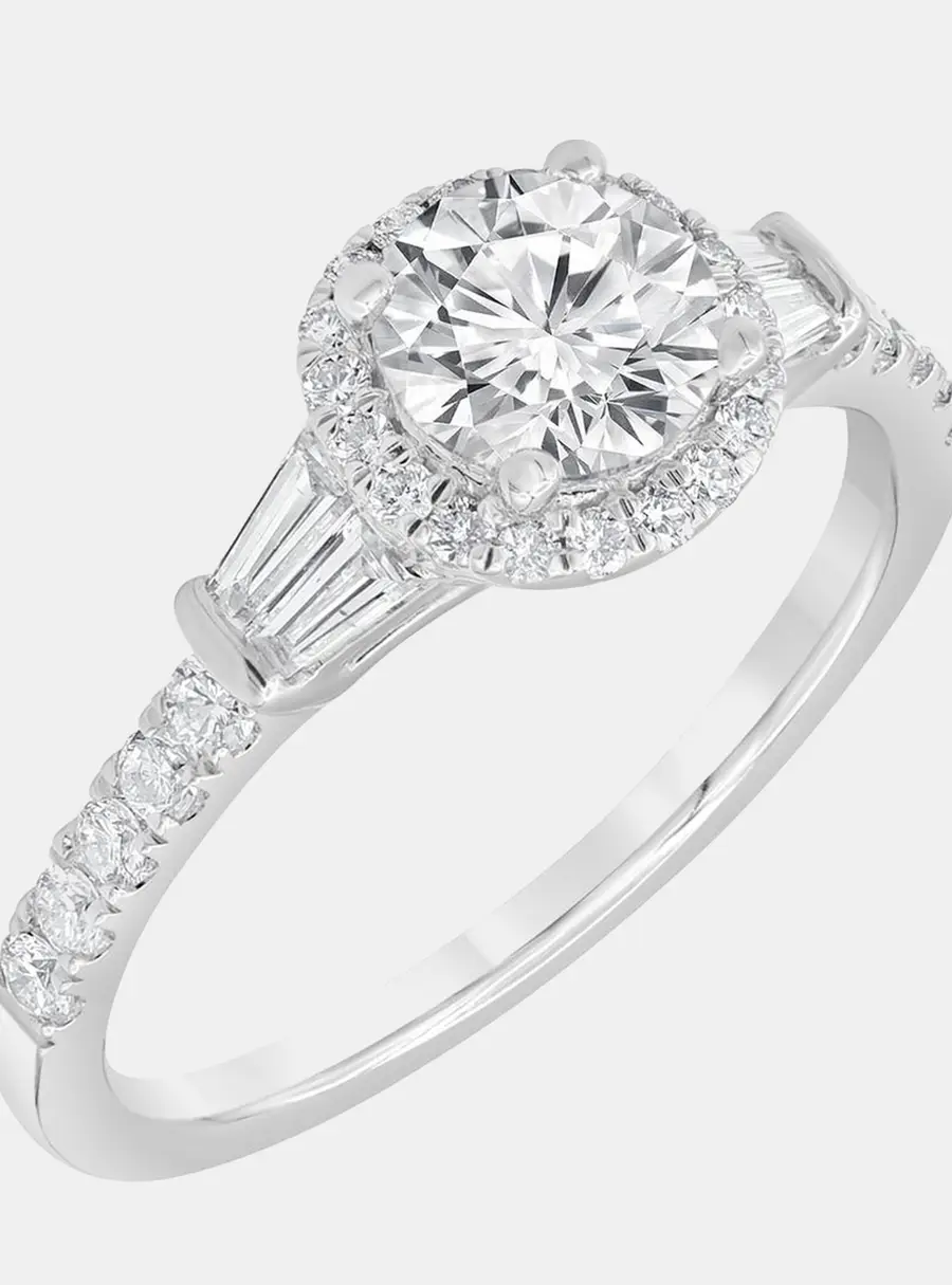 14K White Gold  Lab Grown Diamond Engagement Ring (1.25 cts) US 7